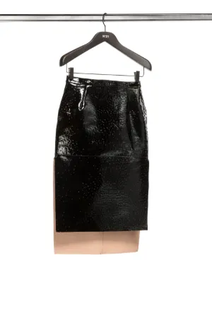 Patent leather skirt