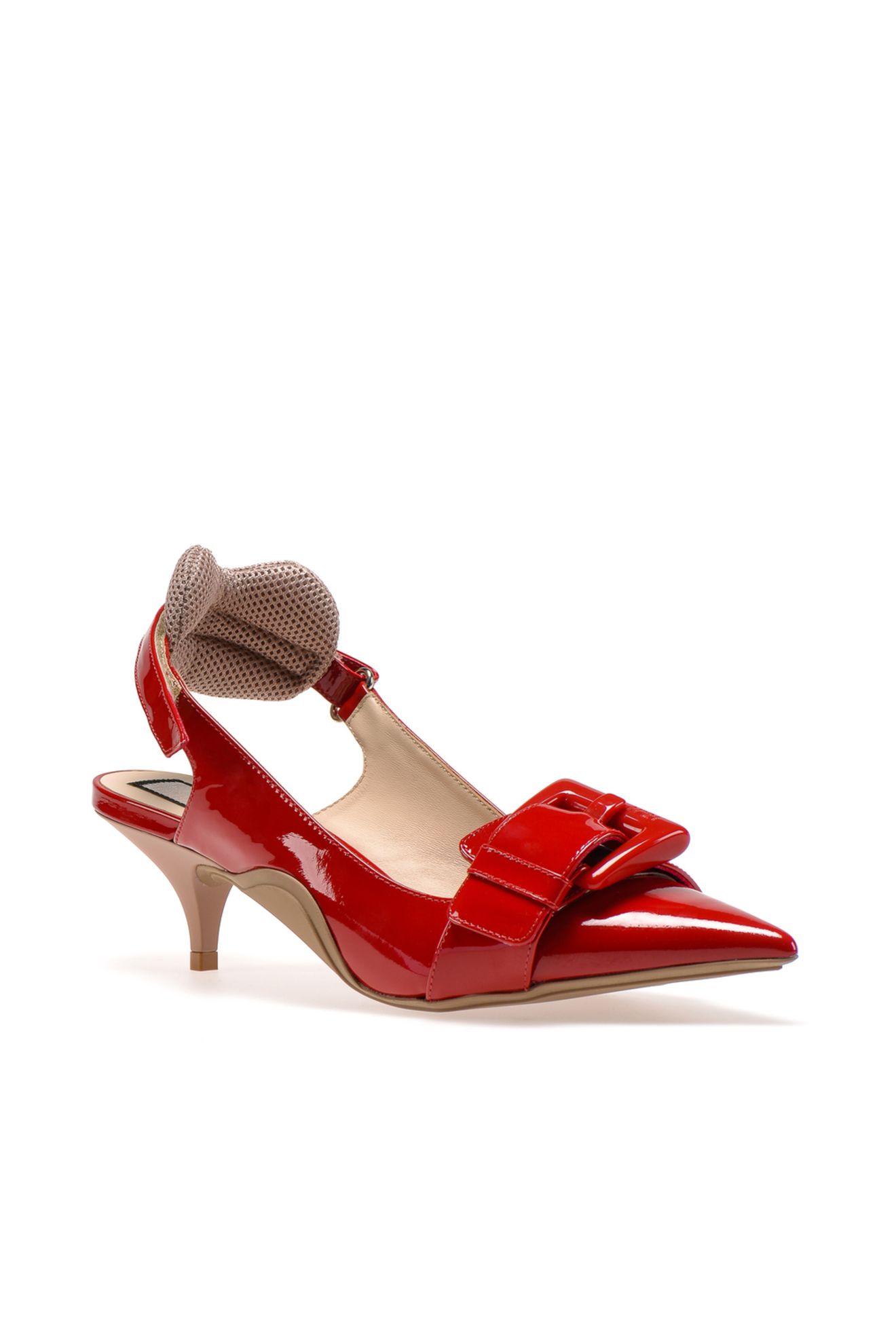 Red patent hot sale kitten heels