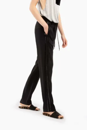 Patent Side Stripe Drawstring Trousers