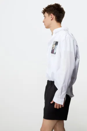 photo-print cotton-poplin shirt