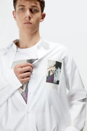 photo-print cotton-poplin shirt