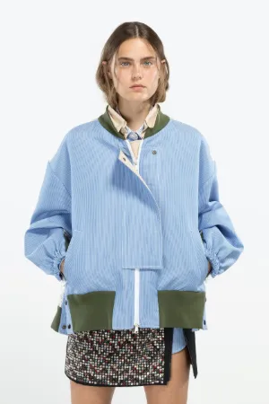 pinstripe bomber jacket