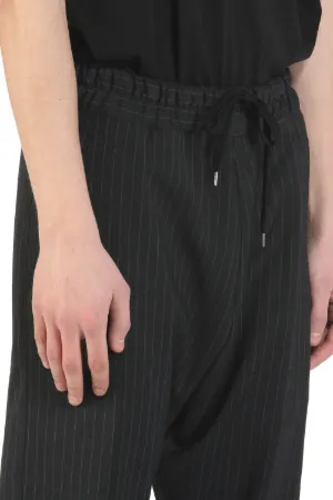Pinstripe Drawstring Trousers