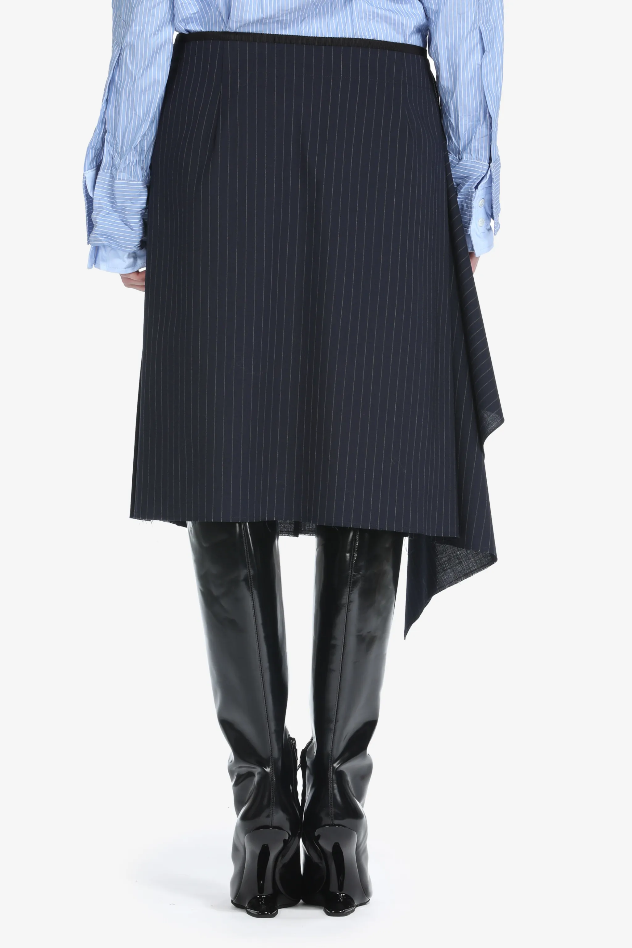 Pinstripe Pleated Skirt in blue | N°21 | Official Online Store
