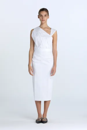 Pleated Asymmetric Dress