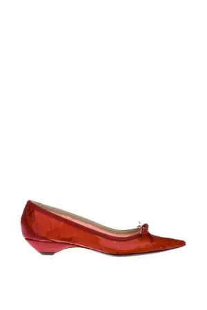 pointed pvc ballerina pumps