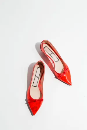 pointed pvc ballerina pumps