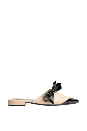 Pointed Toe Mules With Bow