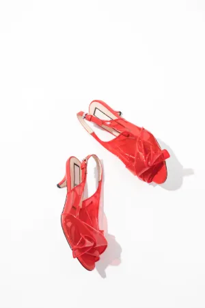 PVC bow kitten pumps