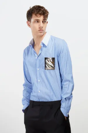 pvc pocket cotton-poplin shirt