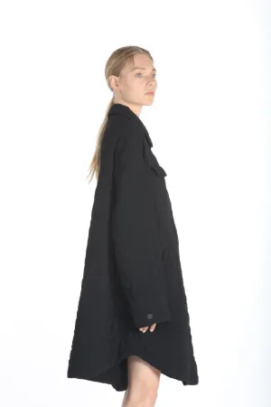 quilted mid-length coat