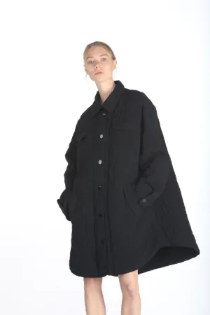 quilted mid-length coat