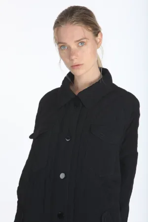 quilted mid-length coat