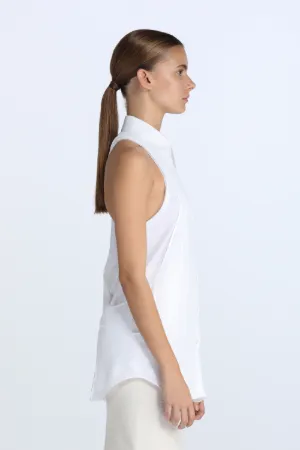 racerback sleeveless buttoned shirt