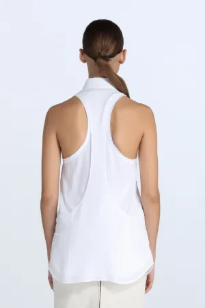 racerback sleeveless buttoned shirt
