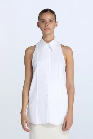 racerback sleeveless buttoned shirt
