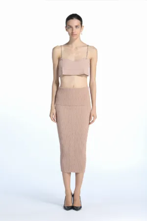 Ribbed-Knit Pencil Skirt