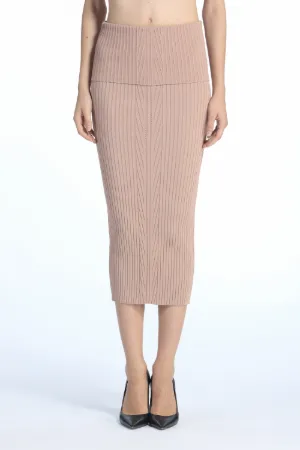 Ribbed-Knit Pencil Skirt