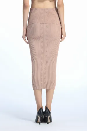 Ribbed-Knit Pencil Skirt