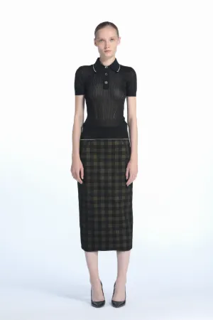 Ribbed-Knit Polo Shirt