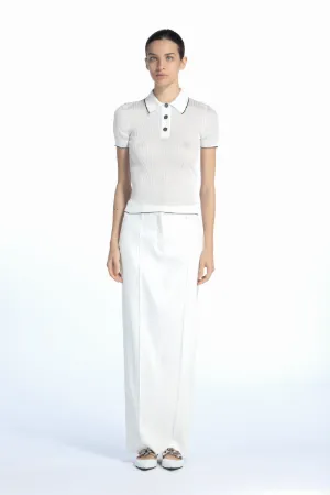 Ribbed-Knit Polo Shirt