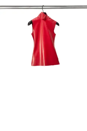 Rubber Effect Turtleneck Top