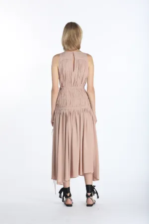 ruched midi dress