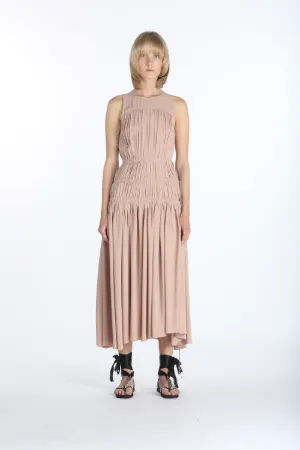 ruched midi dress