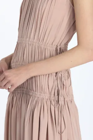 ruched midi dress