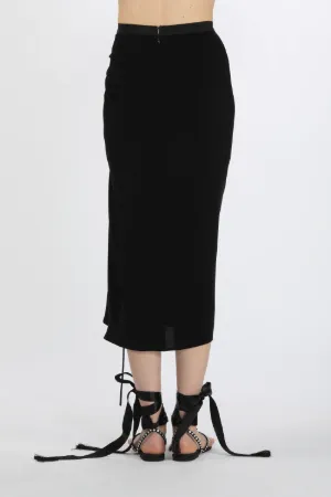ruched midi skirt
