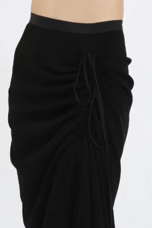 ruched midi skirt