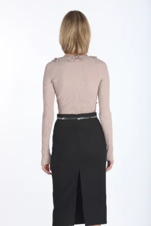 ruffle-trim cardigan
