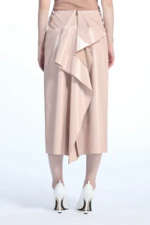 ruffled back midi skirt