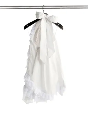 ruffled halterneck mini dress