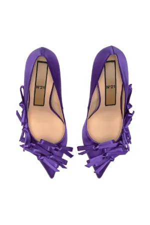 satin bow-embellished pumps
