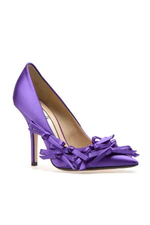 satin bow-embellished pumps
