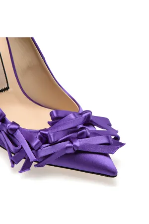 satin bow-embellished pumps