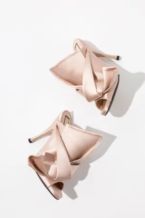 satin bow mules