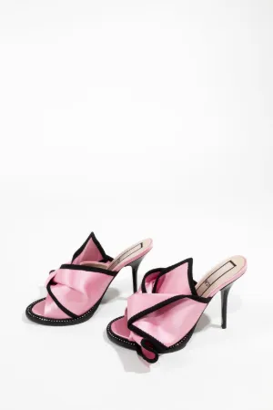 satin bow mules