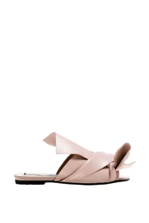 satin flat bow mules