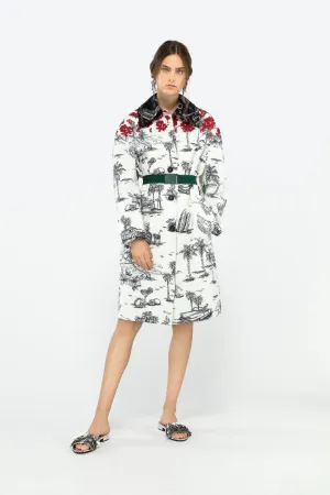 sequin-embellished cuba-print coat