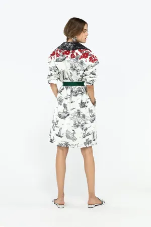 sequin-embellished cuba-print coat