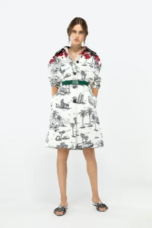 sequin-embellished cuba-print coat