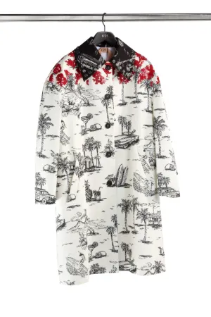 sequin-embellished cuba-print coat