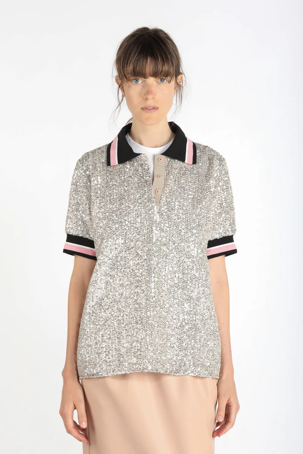 embellished polo neck
