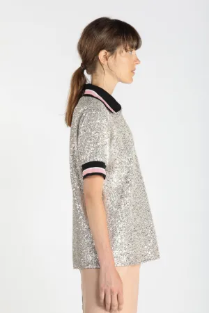 Sequin-Embellished Polo Shirt