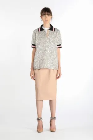 Sequin-Embellished Polo Shirt