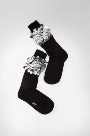 sequin-embellished socks
