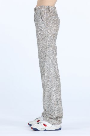 Sequin-Embellished Wide-Leg Trousers