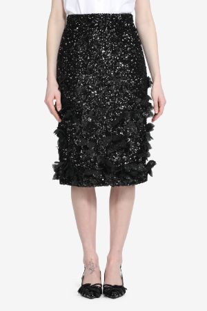 Sequinned Midi Skirt in black N 21 Official Online Store